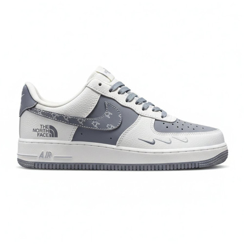 نایک ایرفورس وان نورث فیس طوسی سفید استخوانی Nike Air Force 1 The North Face Sail Grey