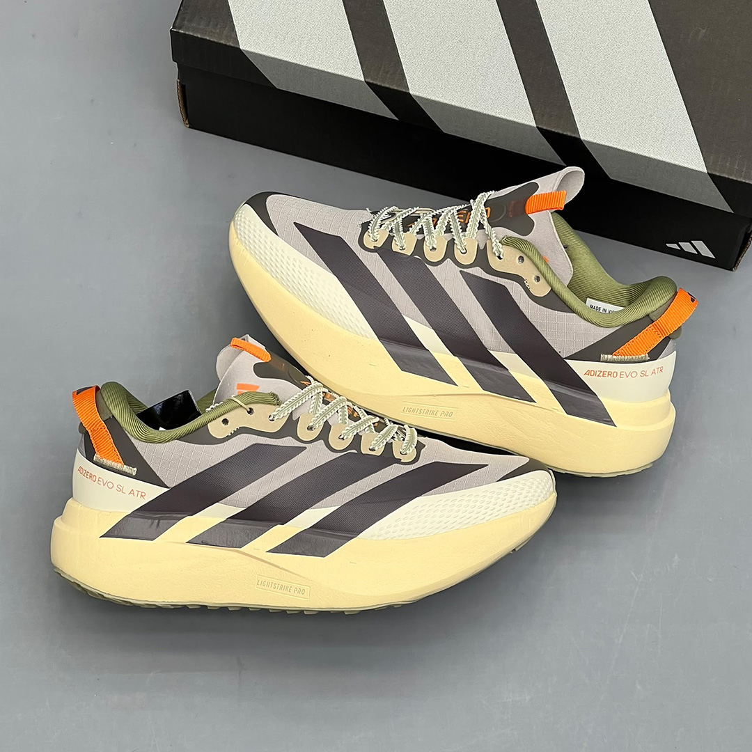 آدیداس آدیزیرو ایوو اسال ایتیآر کرم خاکستری زیتونی adidas Adizero Evo SL ATR